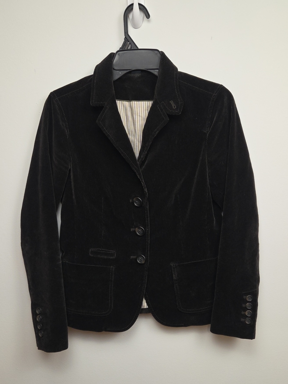 GAP Womens Dark Brown Corduroy Classic Neutral Button-Front Blazer Jacket Size 4